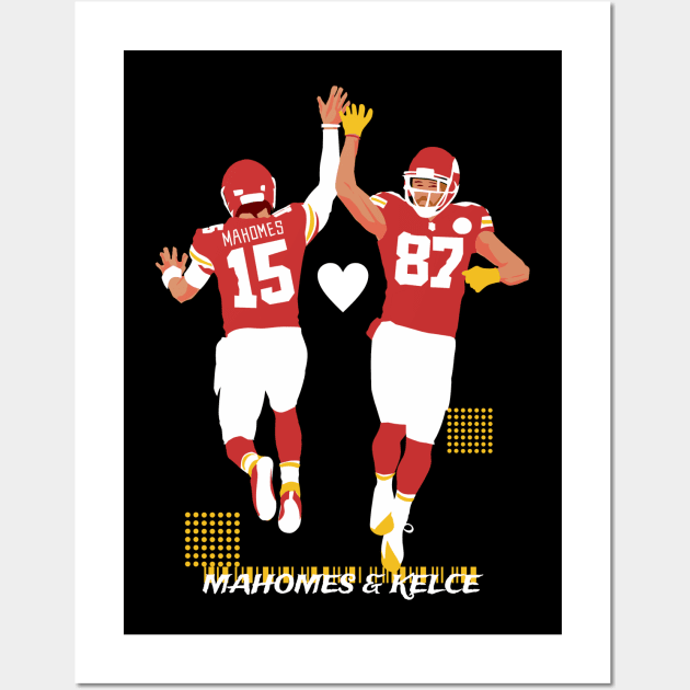 Mahomes & kelce teammate - black Wall Art by Mic jr